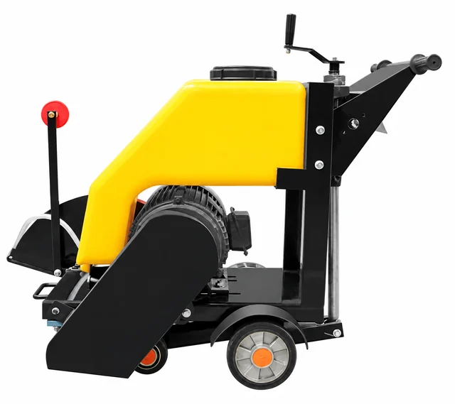 Unbranded reference illustration of a walk-behind concrete floor saw