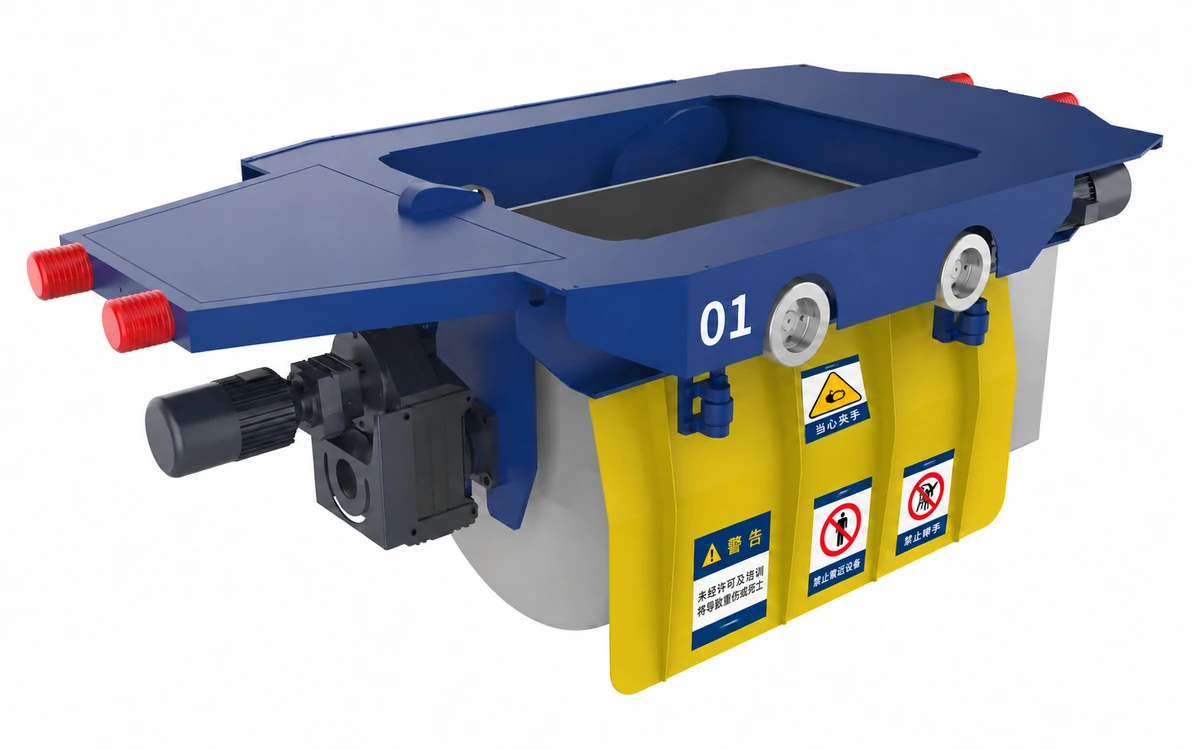 Flying bucket reference equipment for a wall and slab precast plant