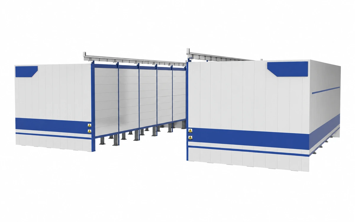 Curing system reference equipment for a wall and slab precast plant