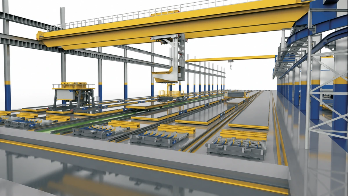 Prestressed Composite Slab Production Line reference configuration for building precast concrete elements