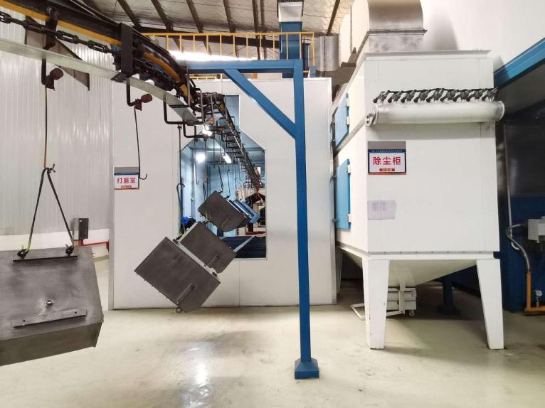 Small-part powder-coating line, labelled in the company profile