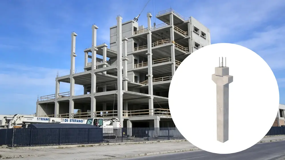 Precast building frame and column with corbel connection detail
