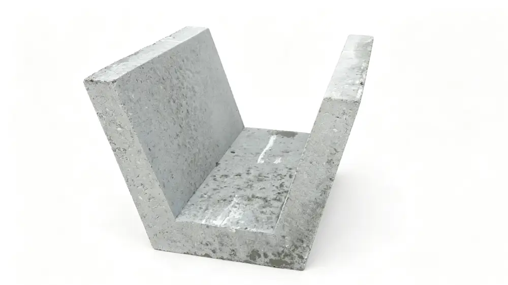 Finished precast open drainage channel with outward-sloping side walls